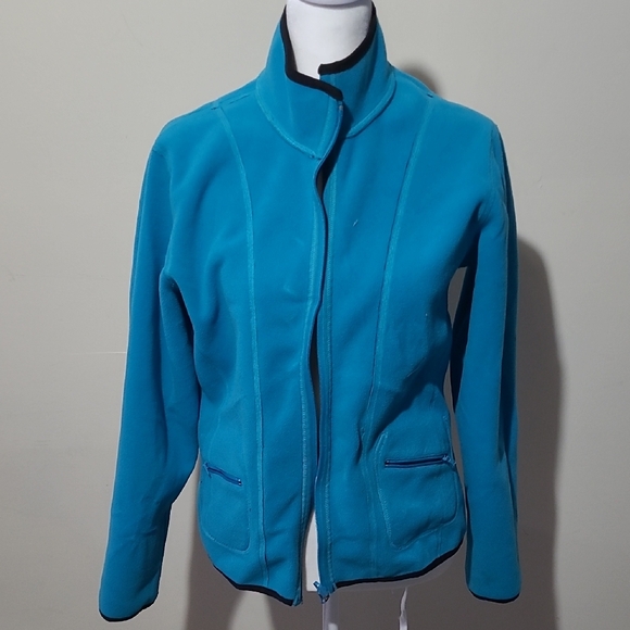 Danskin Reversible Fleece Jacket - Black & Teal - Size Small - Picture 5 of 7
